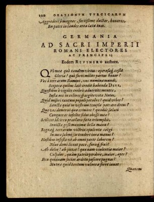 Germania Ad Sacri Imperii Romani Electores; ...