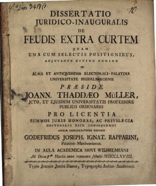 Diss. iur. inaug. de feudis extra curtem