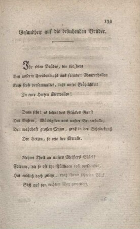 Gesundheit auf die besuchenden Brüder