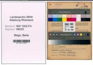 Entnazifizierung Berta Belgo, geb. 01.07.1904 (Kaufmann)