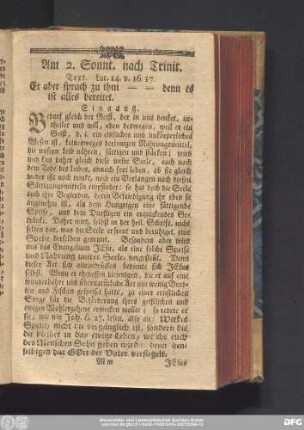 Am 2. Sonnt. nach Trinit. Text. Luc. 14. v. 16. 17.