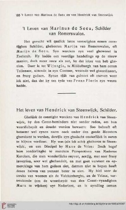 Het leven van Hendrick van Steenwijck, Schilder