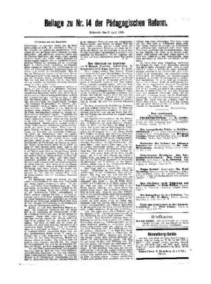 [Litteratur] : (Fortsetzung aus dem Hauptblatt) ; Beilage zu Nr. 14 der Pädagogischen Reform