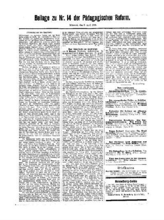 [Litteratur] : (Fortsetzung aus dem Hauptblatt) ; Beilage zu Nr. 14 der Pädagogischen Reform