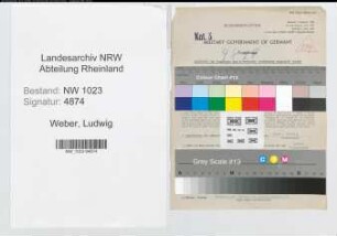 Entnazifizierung Ludwig Weber , geb. 05.09.1906 (Abteilungsleiter)