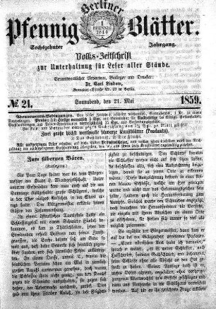 No. 21, Sonnabend, den 21. Mai