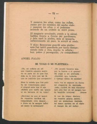 Mi yugo o mi pleitesía