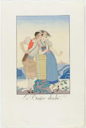 "Le Baiser dérobé", aus dem Mode-Almanach "Falbalas et Fanfreluches 1924"