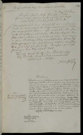 Übersendung eines Gesuchs des Zeichenmeisters la Roque [Anlage fehlt].