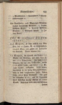 (bb.) Mittelbare Fürstenthümer. - cc.) Freie Standesherrschaften.