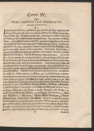 Caput IV. De Mere Subditis Tam Immediatis, Quam Mediatis.