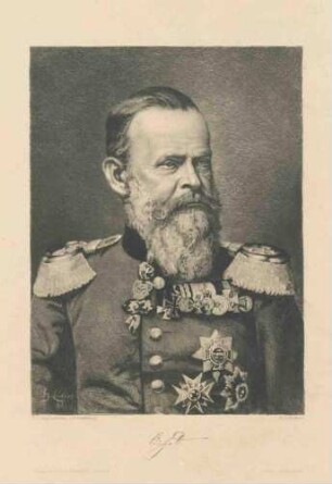 Prinzregent Luitpold von Bayern in Uniform mit Orden, Brustbild in Halbprofil