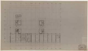 Geschäftshaus Knesebeckstraße/Kurfürstendamm, Berlin-Charlottenburg: 1. Bauabschnitt: Grundriss 4.OG 1:100 (mit Decke)