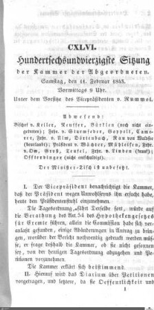 146. Sitzung, Stuttgart, 11.2.1843