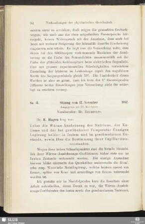 No. 13. Sitzung vom 17. November 1882