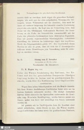 No. 13. Sitzung vom 17. November 1882