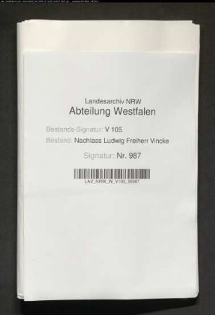 42 Briefe an beide Eltern von der Tochter Eleonore Vincke und dem Schwiegersohn Ludwig Vincke