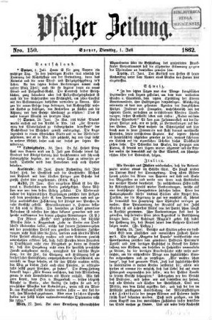 Pfälzer Zeitung. 1862, 7 - 12