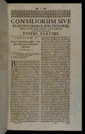 Consilium I. - Consilium XXXIX.