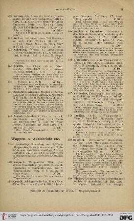 Wappen- u. Adelsbriefe etc. (Nr. 443 - 452)