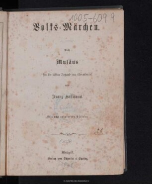 Volks-Märchen : nach Musäus