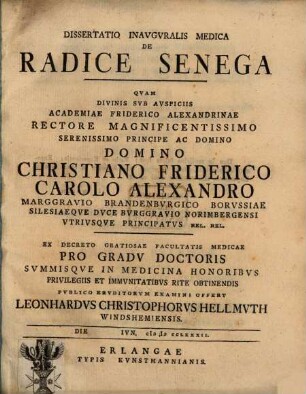 De radice Senega