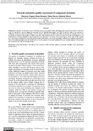 Towards automatic quality assessment of component metadata