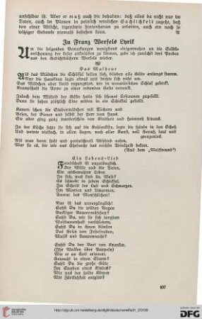31: Zu Franz Werfels Lyrik