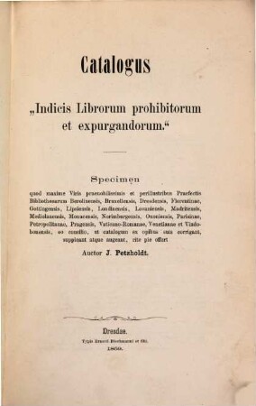 Catalogus "Indicis Librorum prohibitorum et expurgandorum"