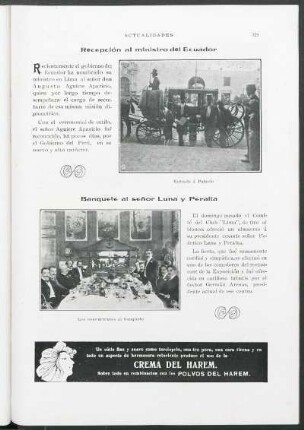 Recepción al ministro del Ecuador