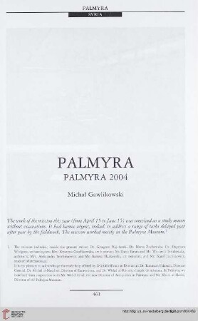 16: Palmyra : Palmyra 2004