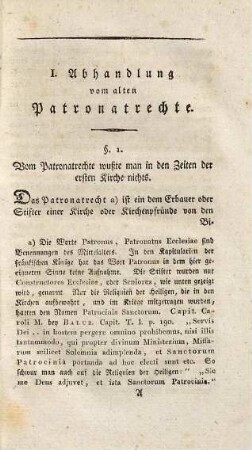 Abhandlungen über das alte und neulandesherrliche Patronatrecht
