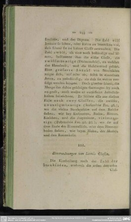 101. Unterordnungen von Linnés Classen