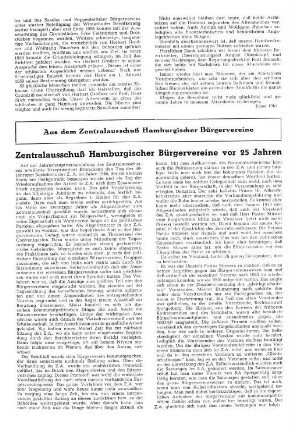 Zentralausschuß Hamburgischer Bürgervereine vor 25 Jahren