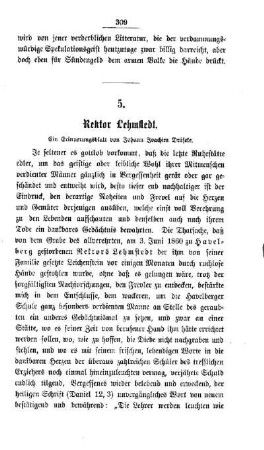 Rektor Lehmstedt : ein Erinnerungsblatt von Johann Joachim Dräseke