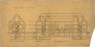 Fischer, Theodor; Kiel; Studentenheim Seeburg - Längsschnitt; Treppenhaus (Querschnitt)