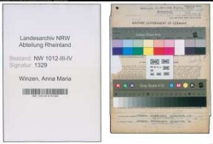 Entnazifizierung Anna Maria Winzen , geb. 07.02.1902 (Lehrerin)