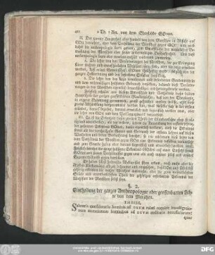 §. 2. Eintheilung der ganzen Anthropologie oder geoffenbarten Lehre von dem Menschen.