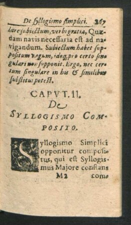 Caput II. De Syllogismo Composito.
