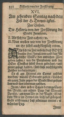 XVI. Am zehenden Sontag nach dem Fest der H. Dreyeinigkeit