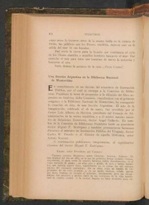 Una Sección Argentina en la Biblioteca Nacional de Montevideo