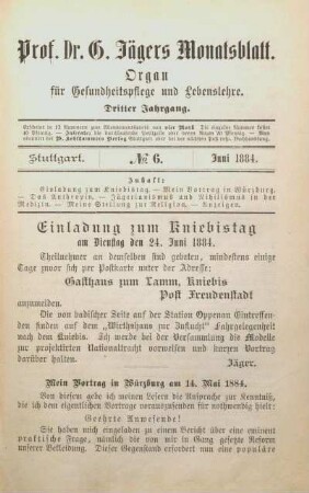 Mein Vortrag in Würzburg am 14. Mai 1884