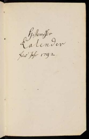 26-52, Historischer Kalender fürs Jahr 1792