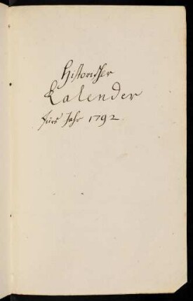 26-52, Historischer Kalender fürs Jahr 1792