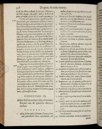 Conclusio IX. Actus factus contra dispositionem statuti, an, & quando dicatur nullus.