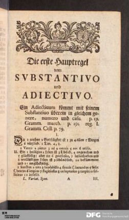 Die erste Hauptregel vom Substantivo und Adiectivo.
