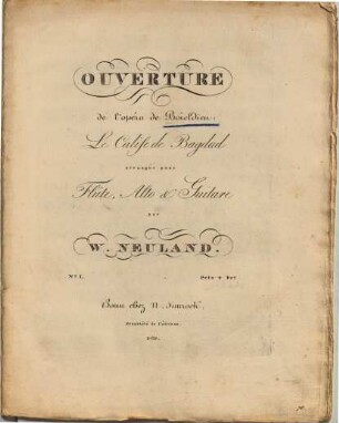 Ouverture de l'opéra de Boieldieu Le calife de Bagdad
