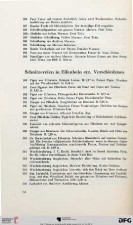 Schnitzereien in Elfenbein etc. Verschiedenes (Nr. 300-333)