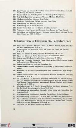 Schnitzereien in Elfenbein etc. Verschiedenes (Nr. 300-333)