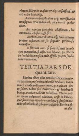 Tertia Pars De quantitate.